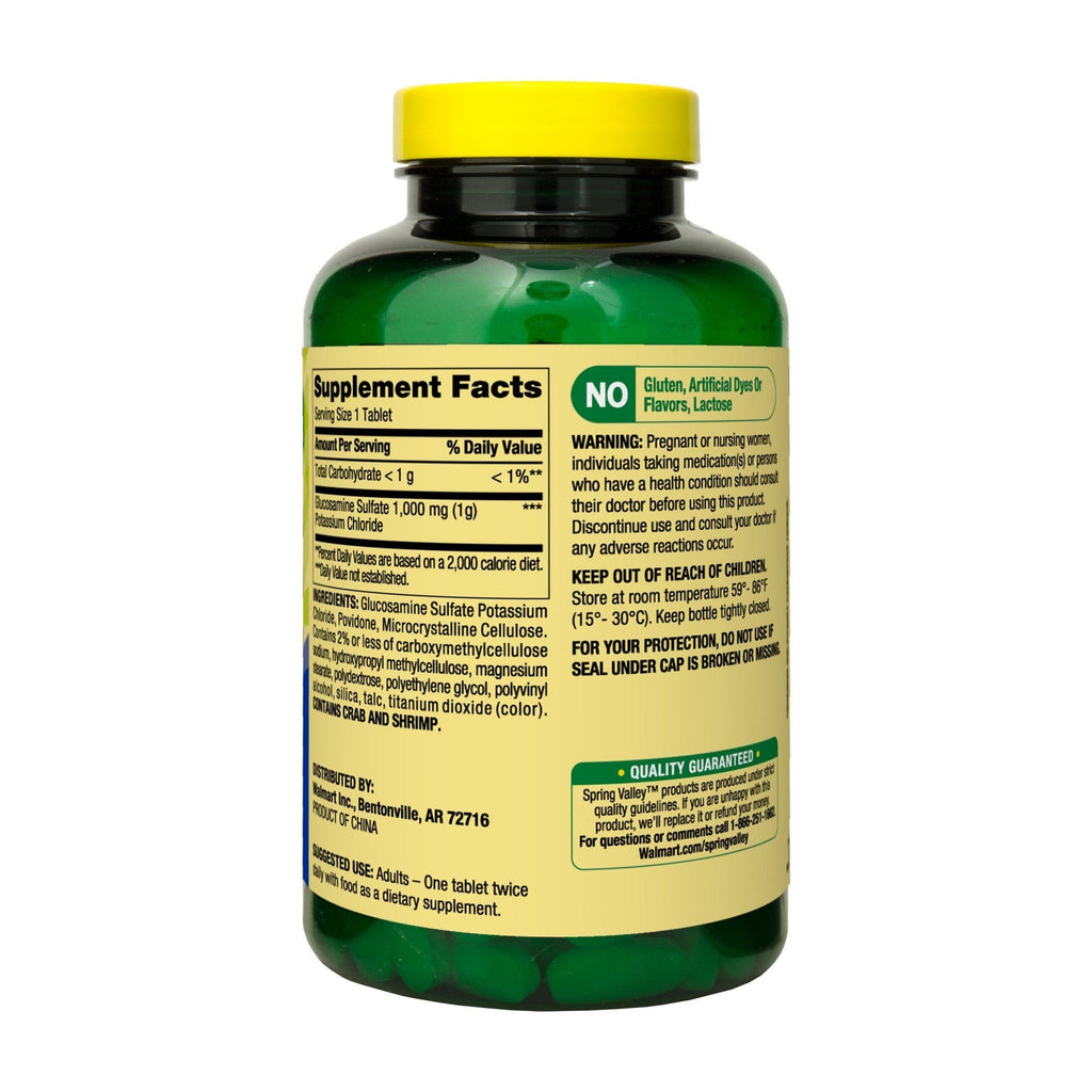 Spring Valley Glucosamine Sulfate Potassium Chloride Tablets; 1000 mg; 200 Count EasyOptionXY LLC