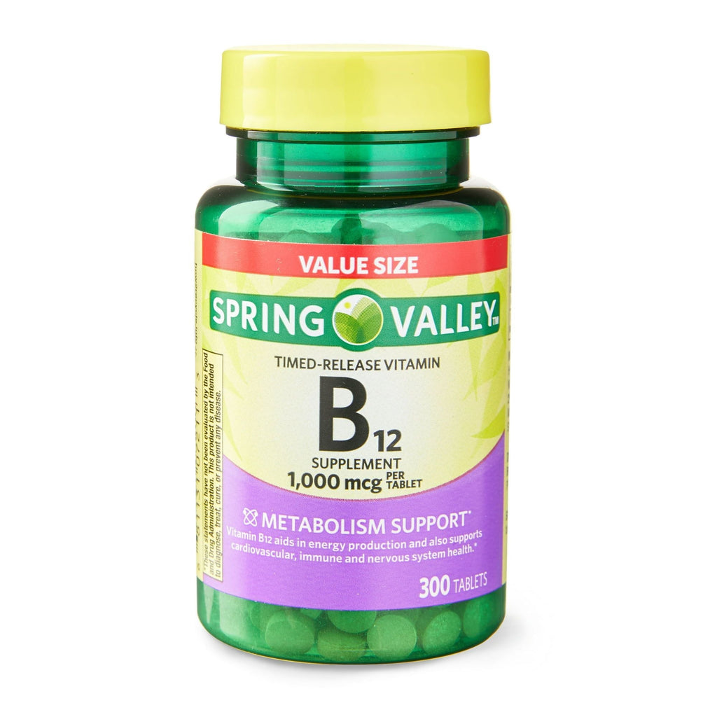 Spring Valley Vitamin B12 Timed-Release Tablets Dietary Supplement; 1000 mcg; 300 Count EasyOptionXY LLC