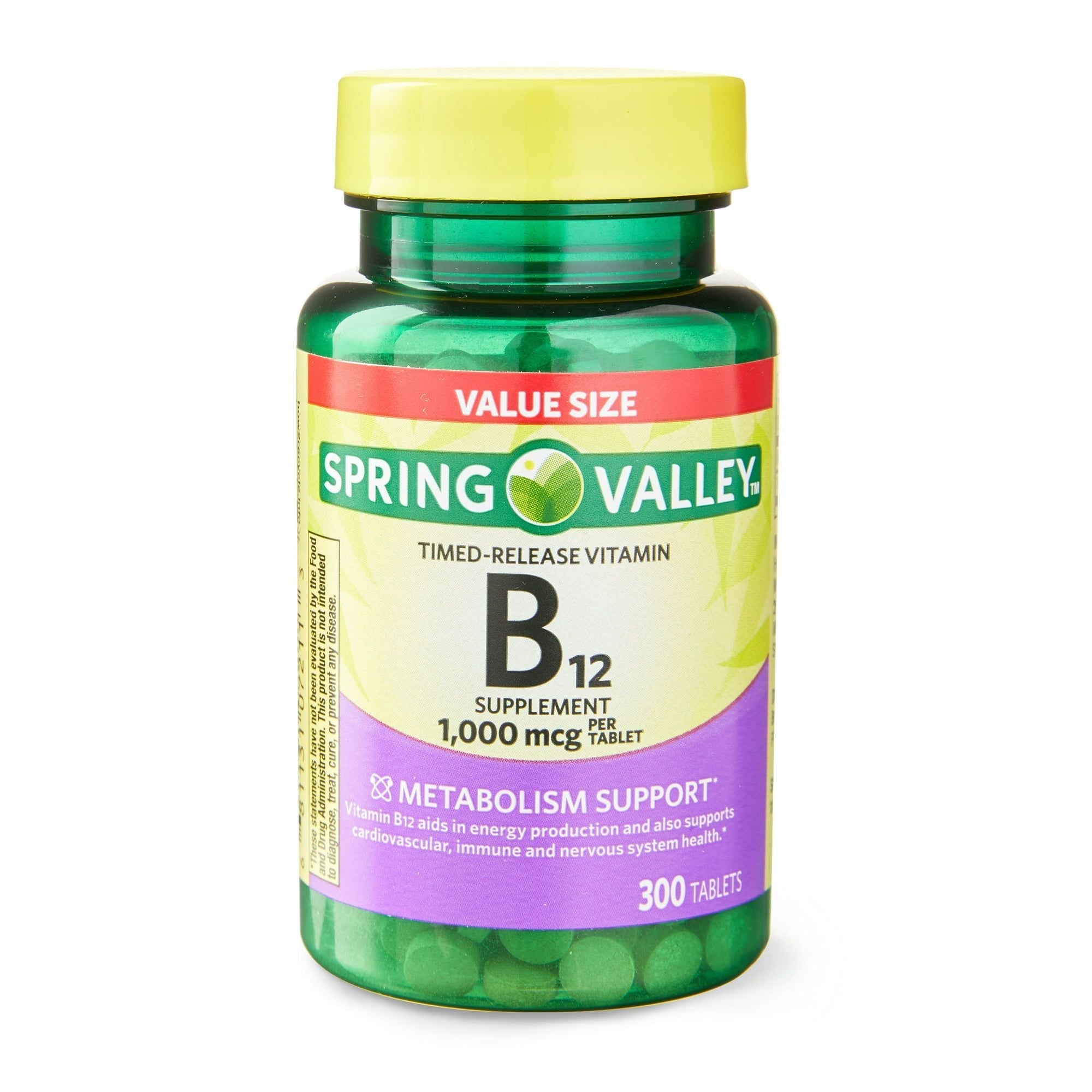 Spring Valley Vitamin B12 Timed-Release Tablets Dietary Supplement; 1000 mcg; 300 Count EasyOptionXY LLC