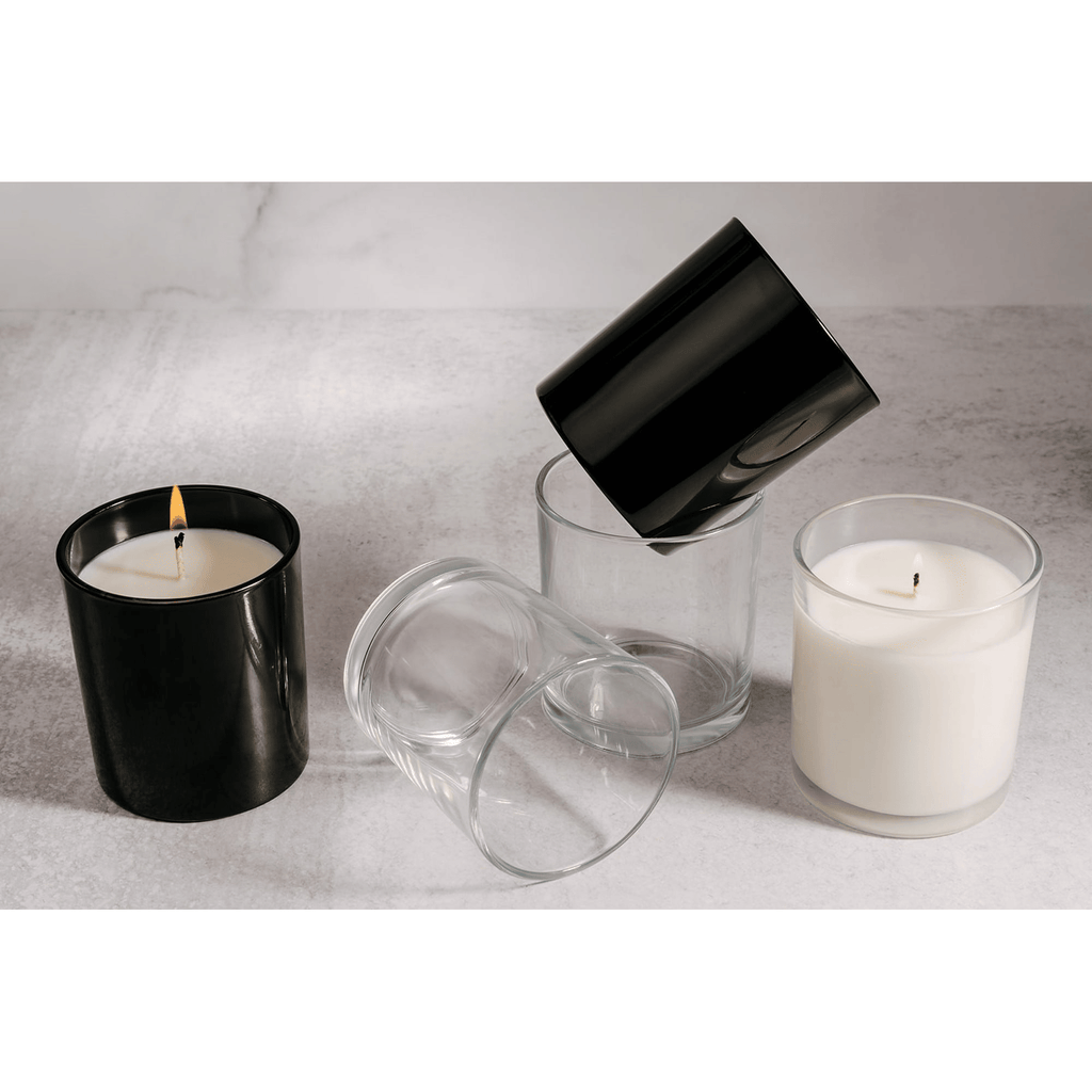 EOTW Candle Supply 10 oz. Empty 12 Pack Luxury Glossy Black Jars for Candle Making.