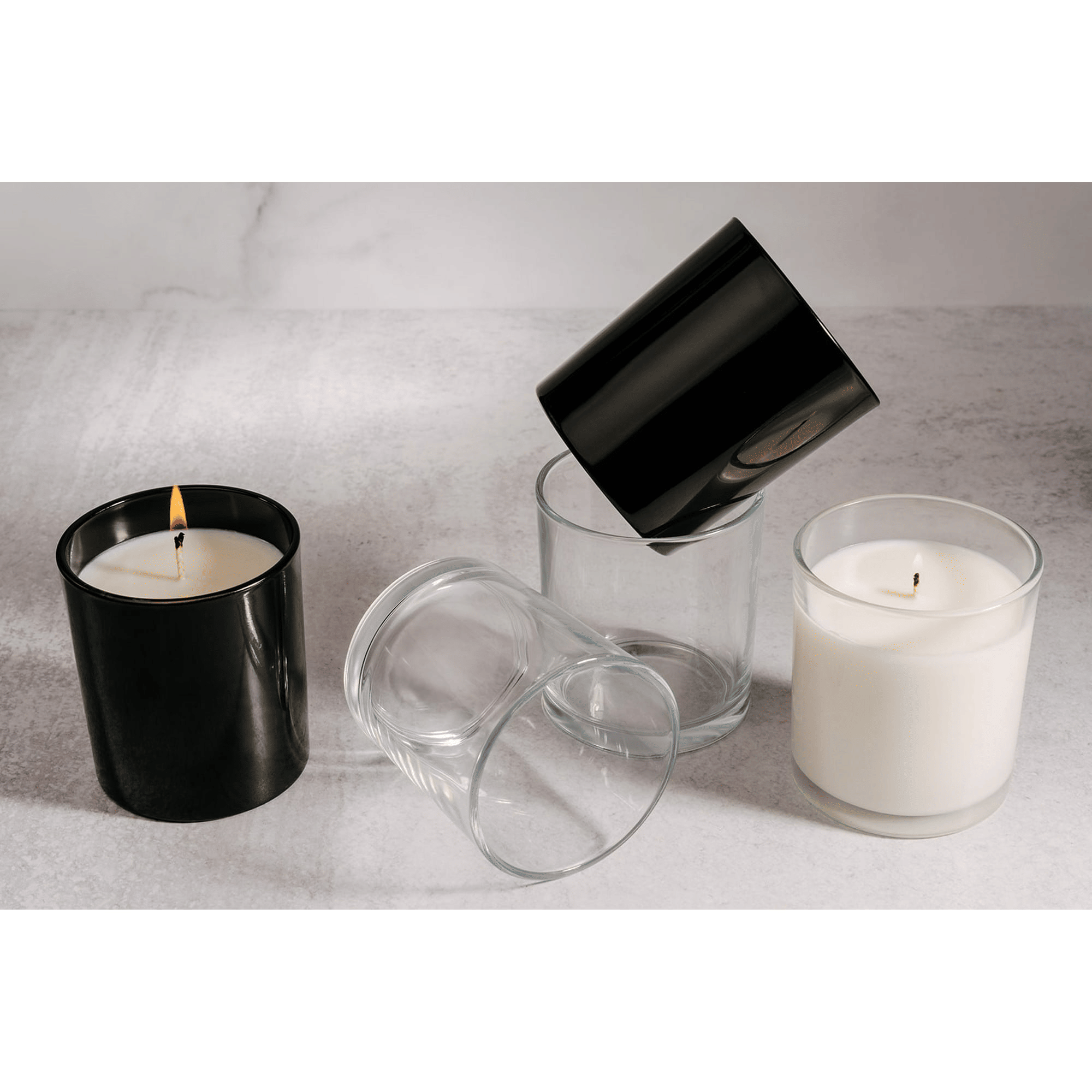 EOTW Candle Supply 10 oz. Empty 12 Pack Luxury Glossy Black Jars for Candle Making.