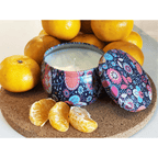 Soy Wax Candle in Tin Jar Sweet Orange Clean Burn up to 25 Hours Handmade in USA Natural and Safe by Relaxcation 6 oz