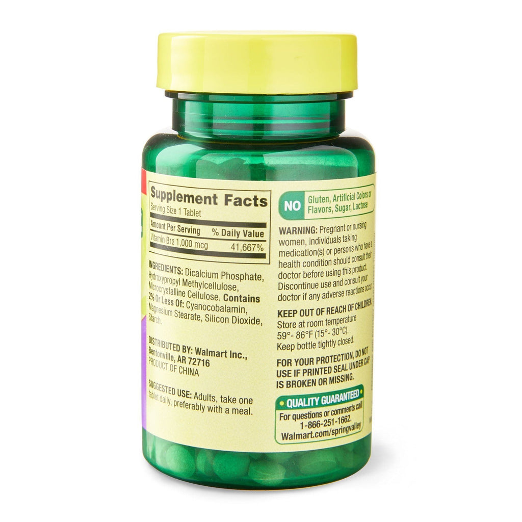 Spring Valley Vitamin B12 Timed-Release Tablets Dietary Supplement; 1000 mcg; 300 Count EasyOptionXY LLC