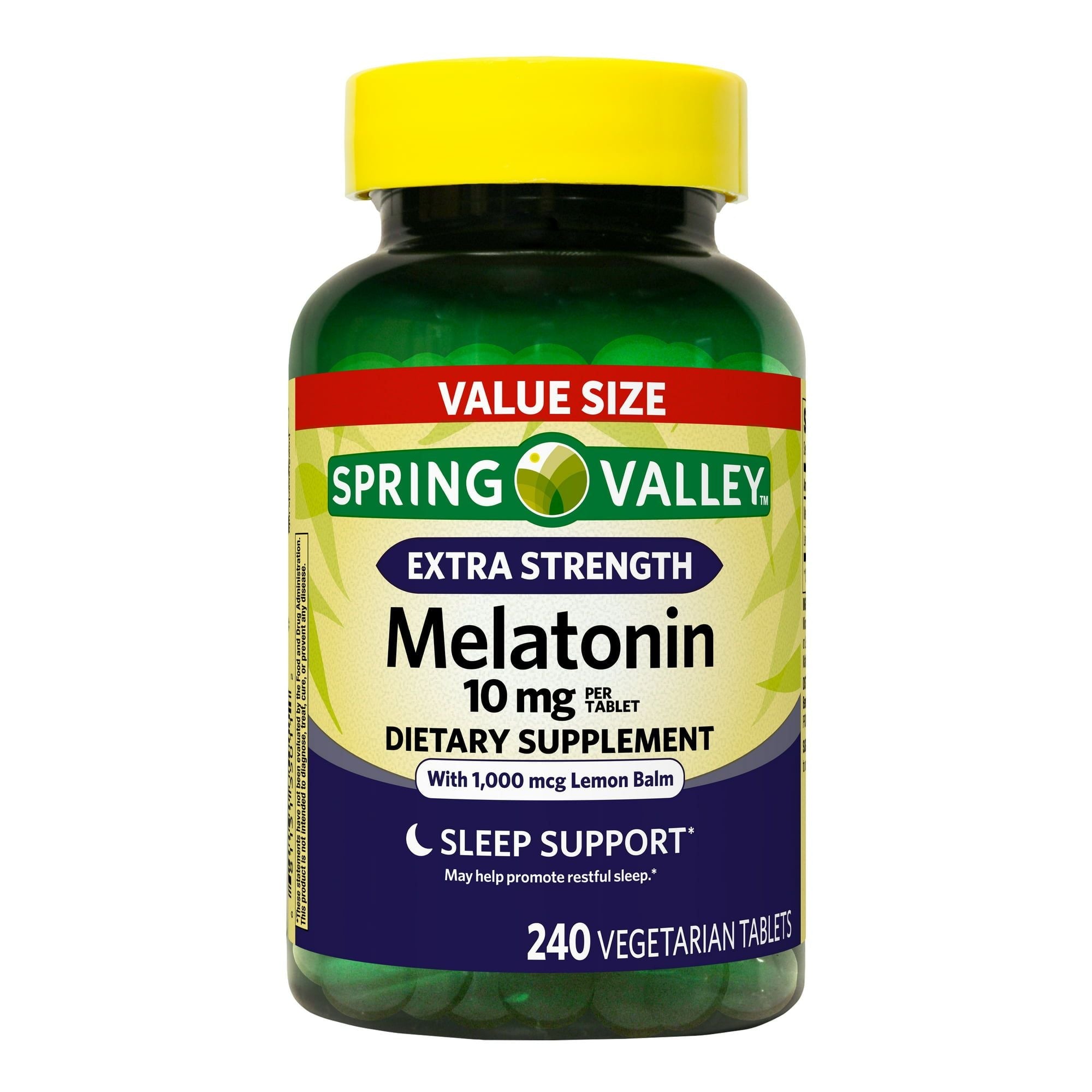 Spring Valley Extra Strength Melatonin Tablets Dietary Supplement; 10 mg; 240 Count EasyOptionXY LLC