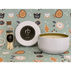 Rosbas Candle, Gardenia Scented, Natural Soy Wax, 6 oz White Tin, Cotton Wick, Long Burn Time, Drawstring Cotton Bag, Home, Handmade in USA