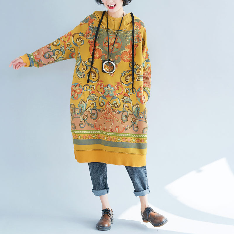 Women's printed long hoodie Pi-Mart