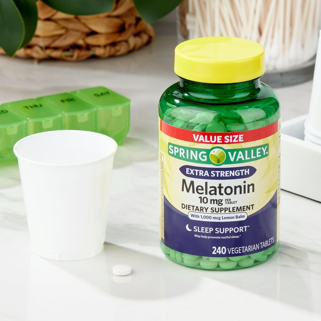 Spring Valley Extra Strength Melatonin Tablets Dietary Supplement; 10 mg; 240 Count EasyOptionXY LLC