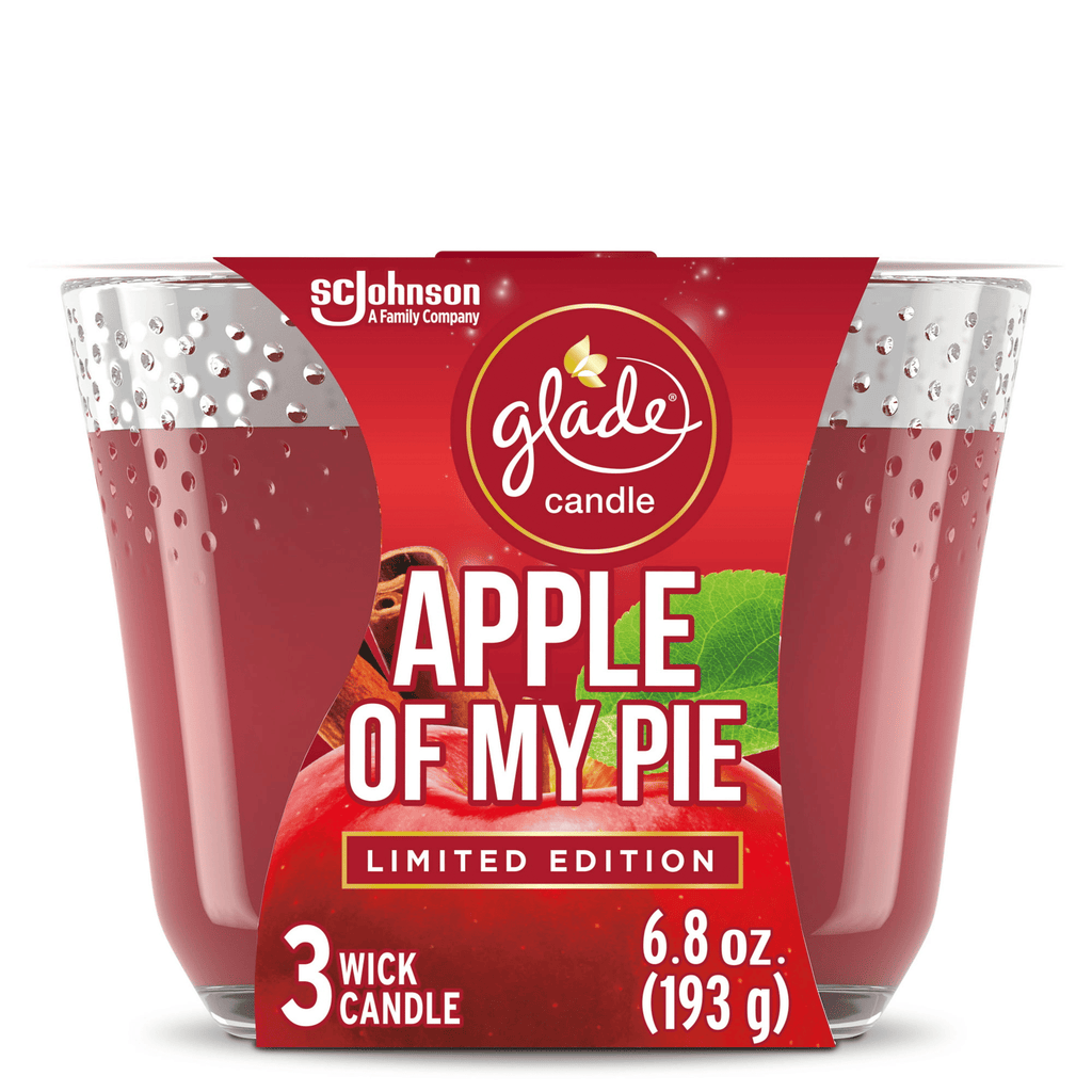 Glade Candle, 3 Wick Scented Candle, Apple Of My Pie, 6.8 oz - SJB-DIAMOND ELITES