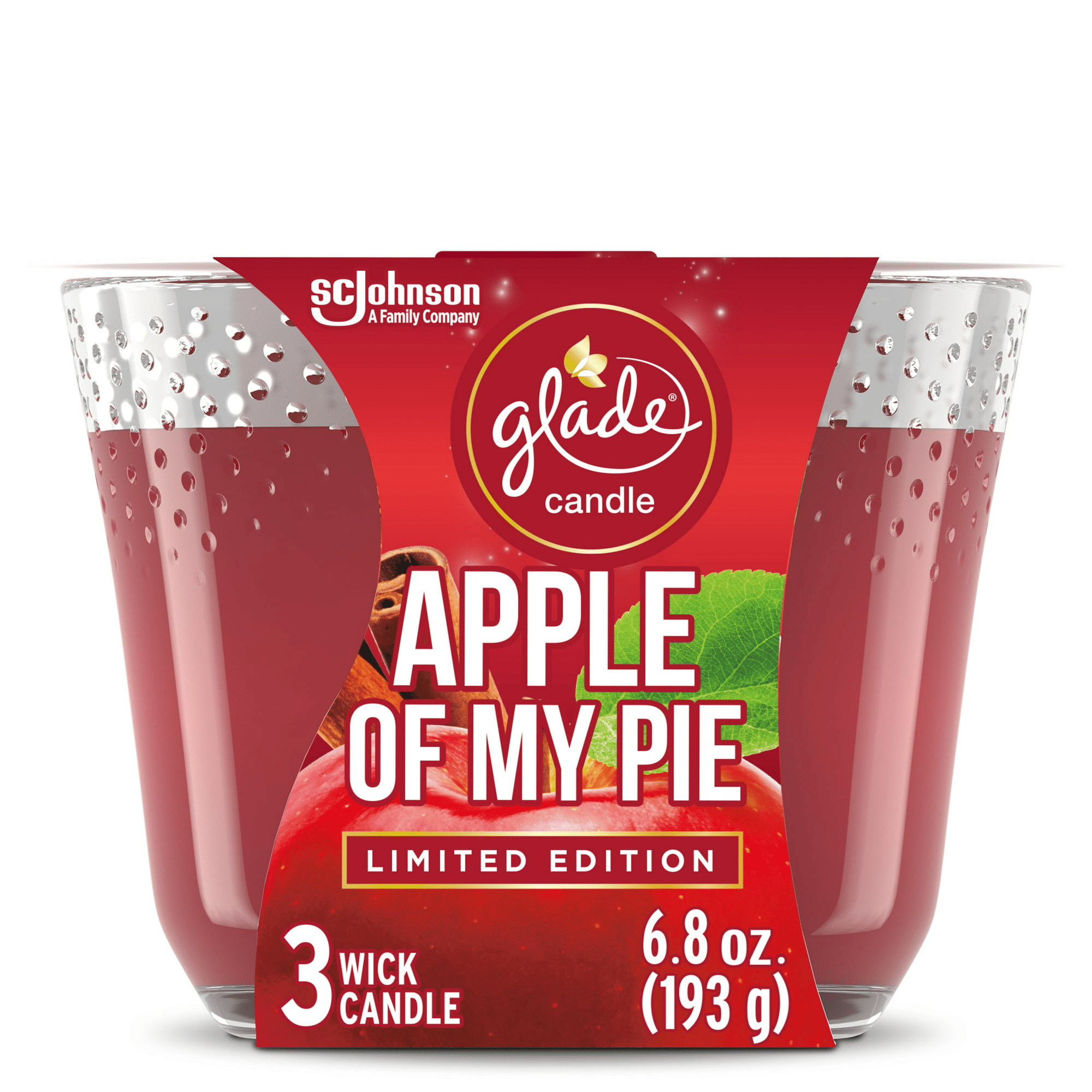 Glade Candle, 3 Wick Scented Candle, Apple Of My Pie, 6.8 oz - SJB-DIAMOND ELITES