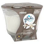 Glade Candle Alluring Sheer Vanilla Embrace Scent, 3-Wick, 6.8 oz (193 g), 1 Count, Fragrance Infused with Essential Oils, Notes of Vanilla Blossom, White Orchid, Sandalwood Scented Candles - SJB-DIAMOND ELITES