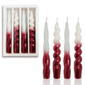 XINAOBAOLUO 4Red Taper Candles - Spiral Dripless (2 Pack) - SJB-DIAMOND ELITES