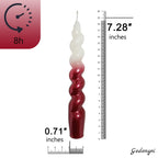 XINAOBAOLUO 4Red Taper Candles - Spiral Dripless (2 Pack) - SJB-DIAMOND ELITES