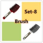 Hairbrush Anti Klit Brushy Haarborstel Women Detangler Hair Brush Bristle Nylon Scalp Massage  Teaser Hair Brush Comb Pi-Mart