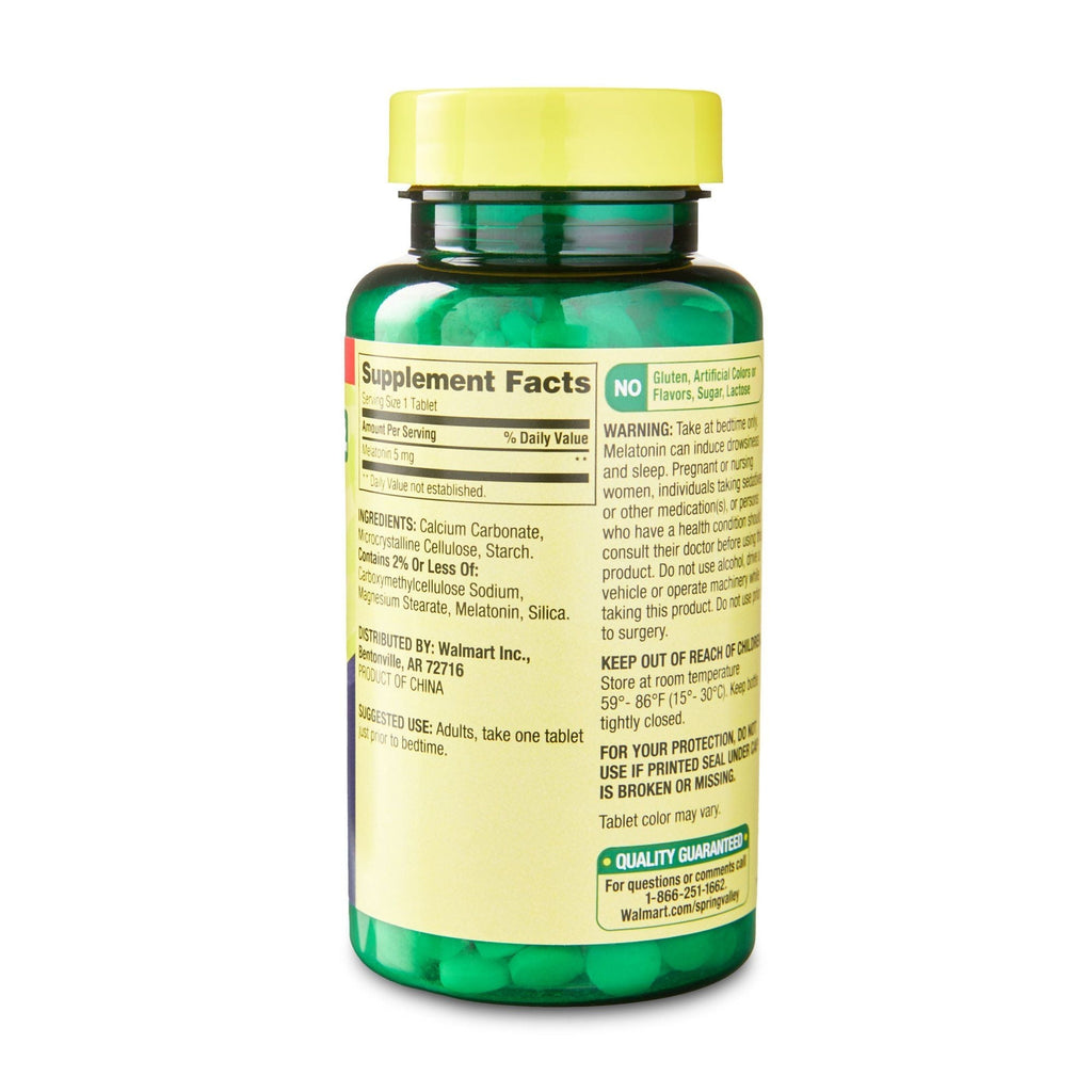 Spring Valley Melatonin Tablets Dietary Supplement Value Size; 5 mg; 240 Count EasyOptionXY LLC