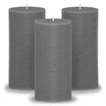 CANDWAX 3x6 Pillar Candles Set of 3 - Decorative Rustic Candles Unscented and No Drip Candles - Ideal as Wedding Candles or Large Candles for Home Interior - Dark Gray Candles