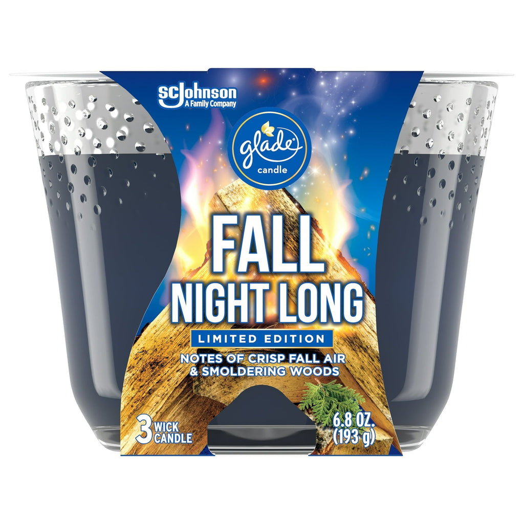 Glade Candle, Fragrance Candle Infused with Essential Oils, Air Freshener Candle, 3-Wick Candle, 6.8oz (Fall Night Long) EasyOptionXY LLC