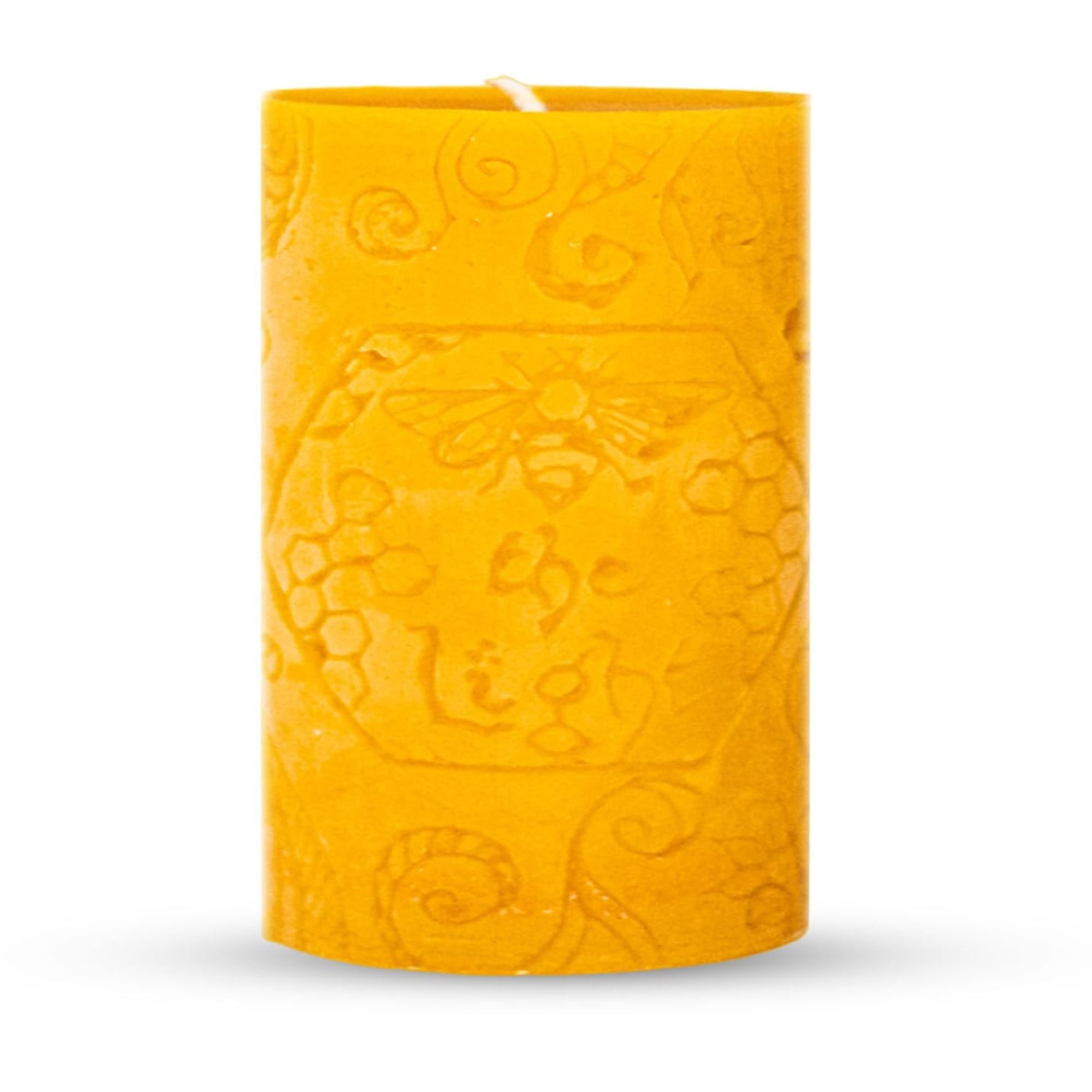 BeeTheLight Beeswax Large Pillar Candle (2.7" x 5.4") - Smokeless Unscented Candle - 72 Hours Burn Time - Natural & 100% Pure Beeswax Candle - Handmade Decorative Pillar Candle (Natural Yellow, Large) - SJB-DIAMOND ELITES