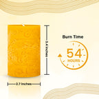 BeeTheLight Beeswax Large Pillar Candle (2.7" x 5.4") - Smokeless Unscented Candle - 72 Hours Burn Time - Natural & 100% Pure Beeswax Candle - Handmade Decorative Pillar Candle (Natural Yellow, Large) - SJB-DIAMOND ELITES