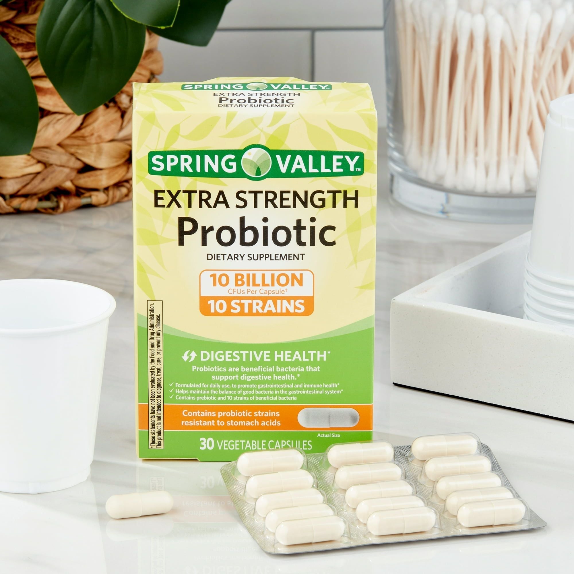 Spring Valley Extra-Strength Probiotic Vegetable Capsules; 30 Count EasyOptionXY LLC