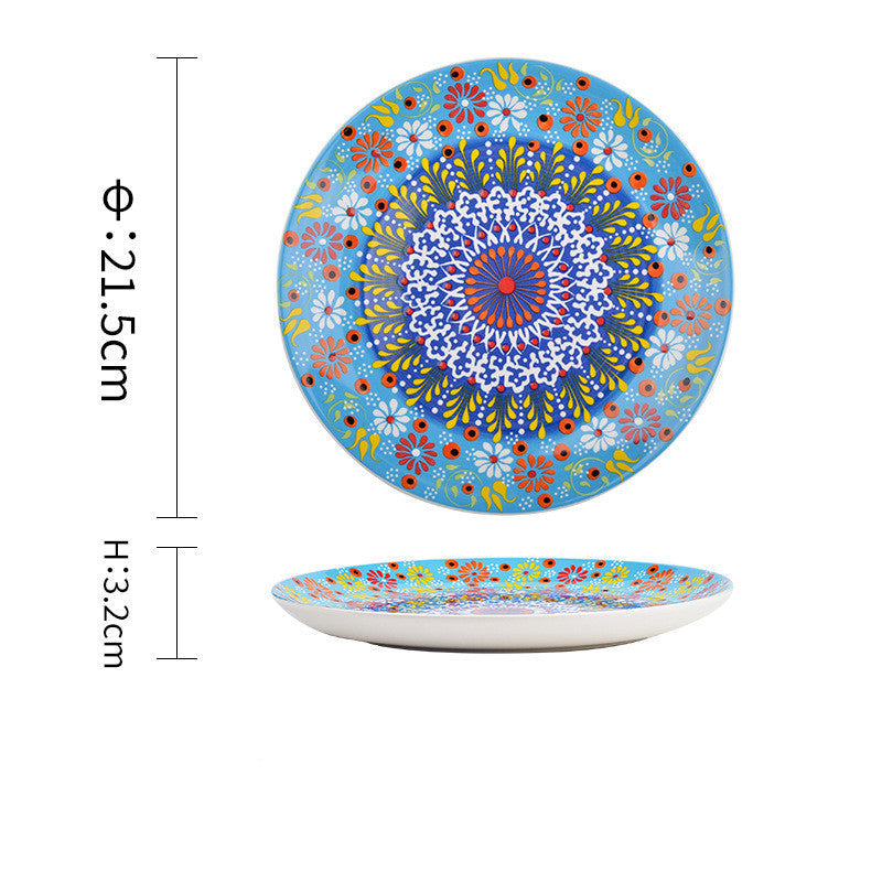 Underglaze Ceramic Tableware Bohemian Household Dishes Pi-Mart