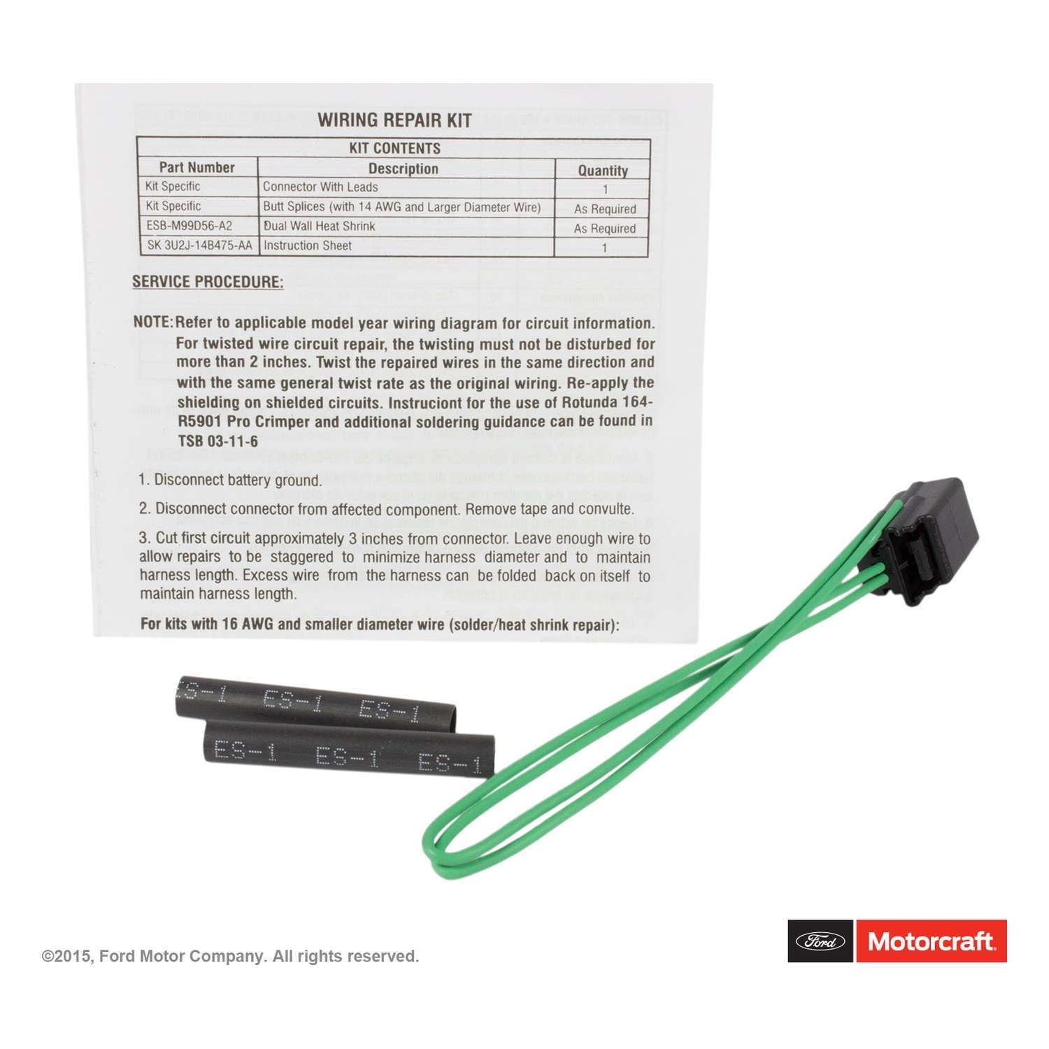 Motorcraft PCV Valve Heater Connector WPT-1082 Fits select: 2010 FORD F150, 2010-2014 FORD ESCAPE
