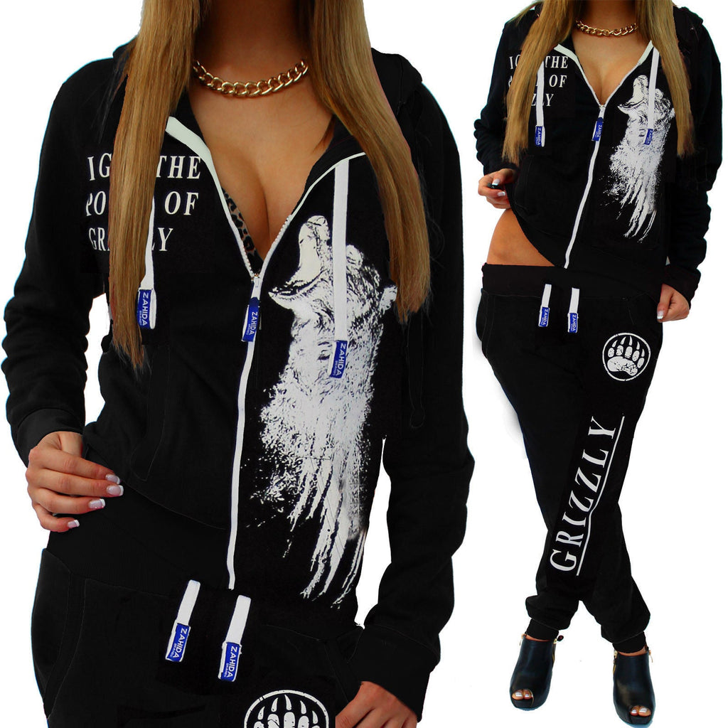 Slim-fit Printed Hooded Sweatshirt Set Sports Suit Pi-Mart