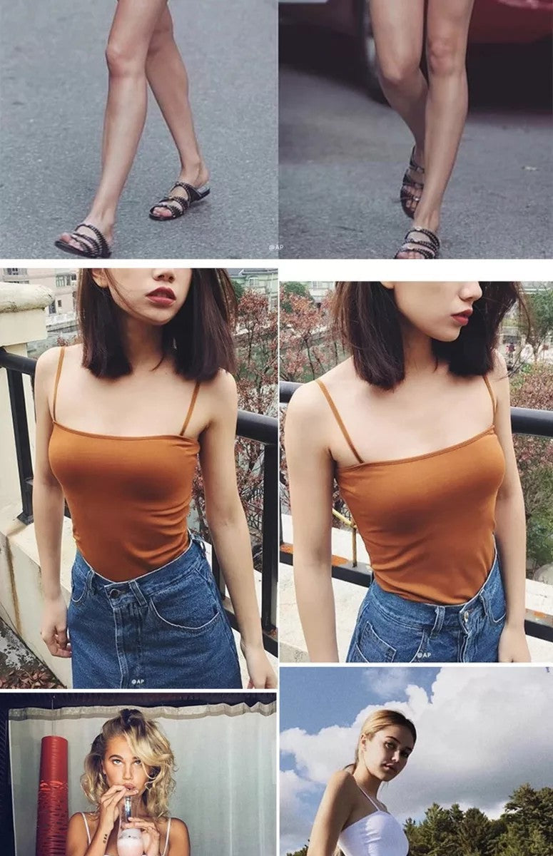 Summer Straps One Piece Tops Women Hips Bottoming Shirt Casual Inside Vest - SJB-DIAMOND ELITES