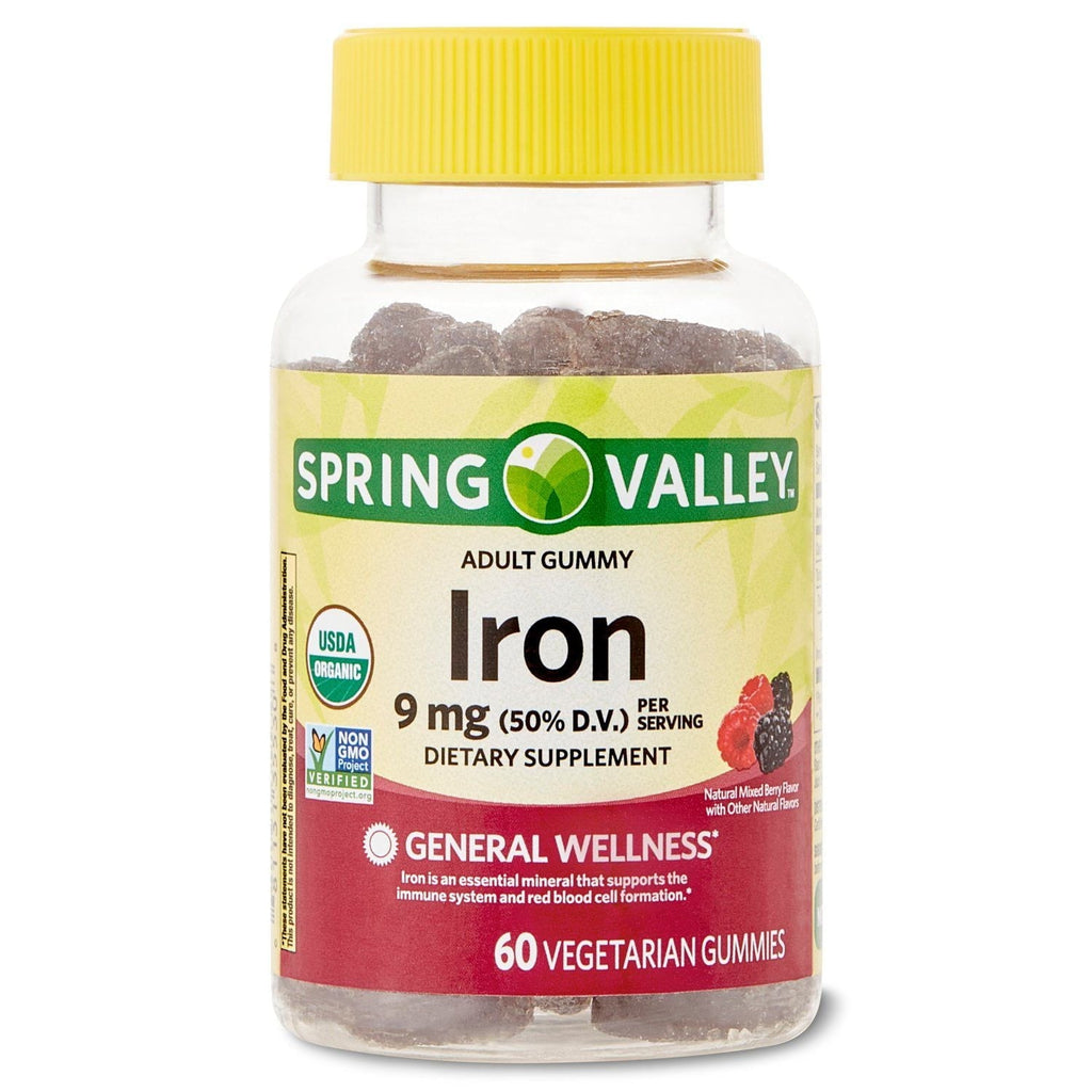 Spring Valley Iron Organic Vegetarian Gummies; 9 mg; 60 Count EasyOptionXY LLC