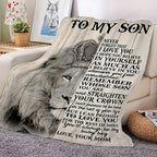 1pc Super Soft Flannel Blanket Gift From Mother To Son Suitable Bedroom Throw Blanket High Definition Printed Soft Blanket For Sofa Couch Office Bed Camping Travelling Lootquake LLC