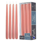 Hyoola 10" Rose Pink Dripless European Made Taper Candles, Unscented Paraffin Wax with Cotton Wicks, 12-Pack - SJB-DIAMOND ELITES