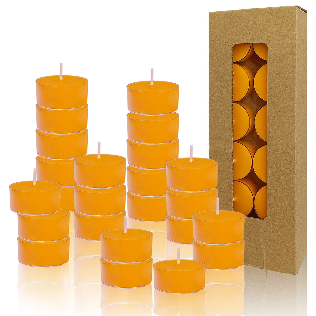 Beeswax Tealight Candles Handmade Candlesticks,24pcs Round Tea Light Candles Natural Bees Wax Tealight Candle Smokeless Candle Stciks for Spa Home Decor Party Gifts - SJB-DIAMOND ELITES