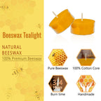Beeswax Tealight Candles Handmade Candlesticks,24pcs Round Tea Light Candles Natural Bees Wax Tealight Candle Smokeless Candle Stciks for Spa Home Decor Party Gifts - SJB-DIAMOND ELITES