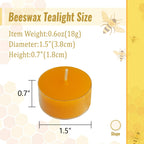 Beeswax Tealight Candles Handmade Candlesticks,24pcs Round Tea Light Candles Natural Bees Wax Tealight Candle Smokeless Candle Stciks for Spa Home Decor Party Gifts - SJB-DIAMOND ELITES