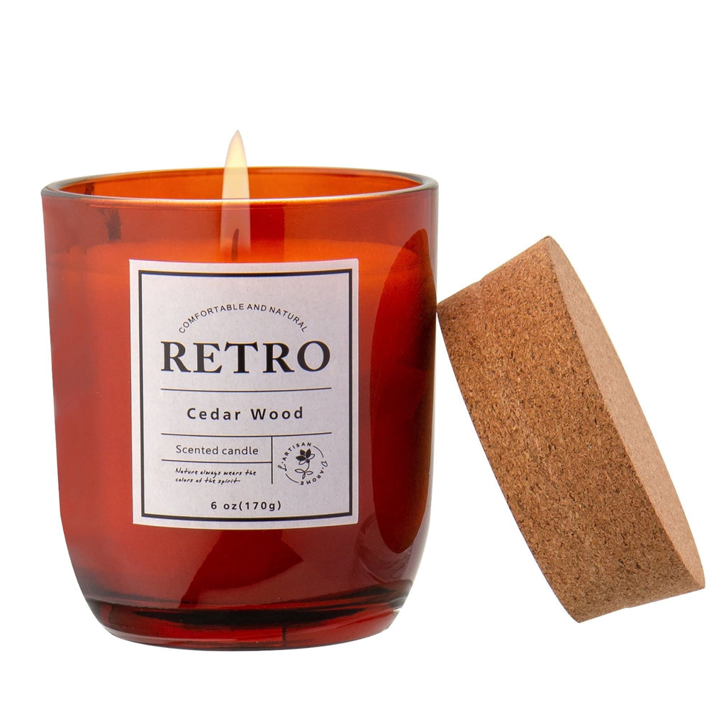 Briful Cedar Wood Scented Candles Long Lasting Soy Candle Help Relaxing Stress Relief Cool Meditation,Candle Wax 6 oz Red Home Decor - SJB-DIAMOND ELITES
