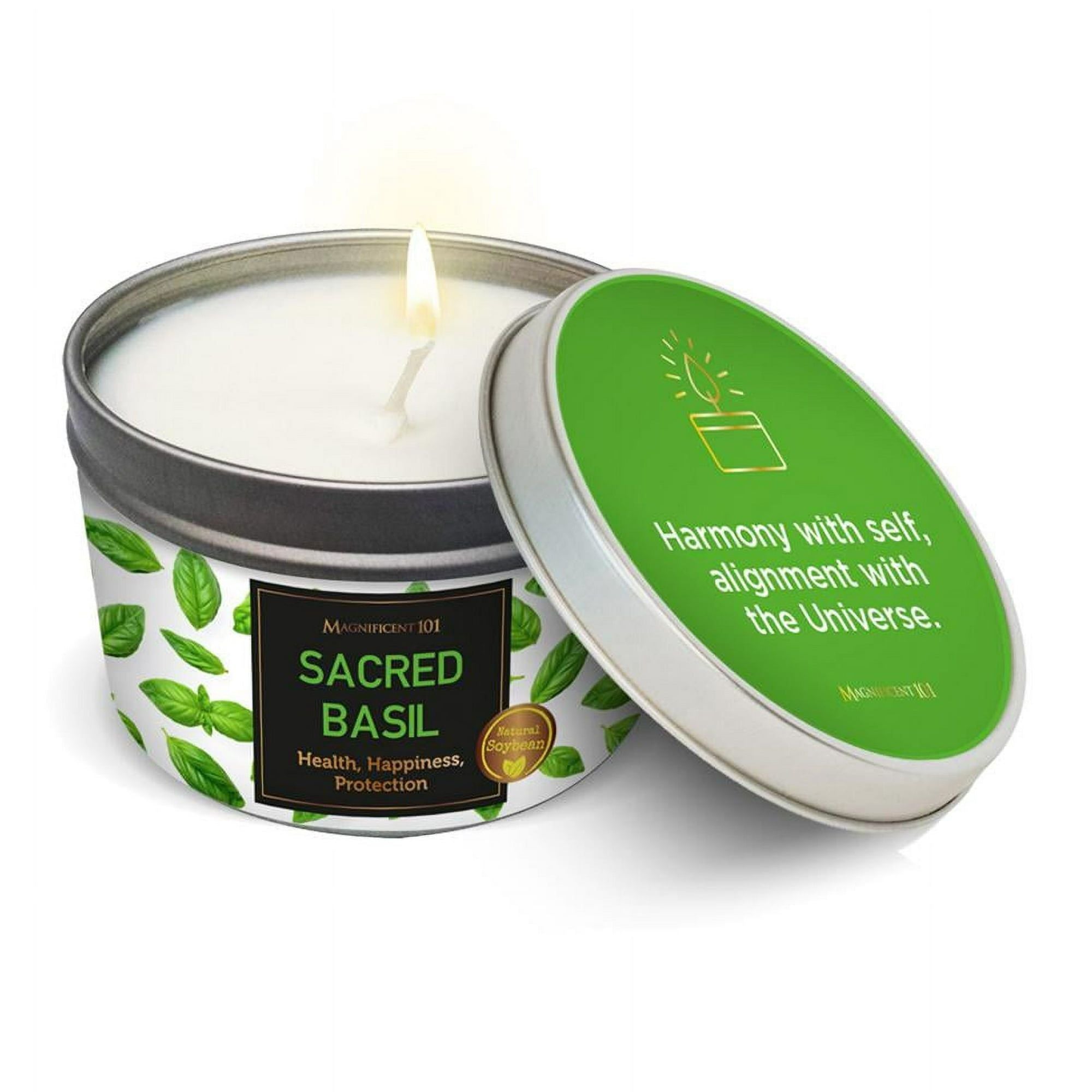 Magnificent 101 Long Lasting Sacred Aloe Scented Smudge Candle | 6 Oz - 35 Hour Burn | Soy Wax Candle for House Energy Cleansing, Purification, Manifestation & Chakra Healing | Good Vibes Only - SJB-DIAMOND ELITES