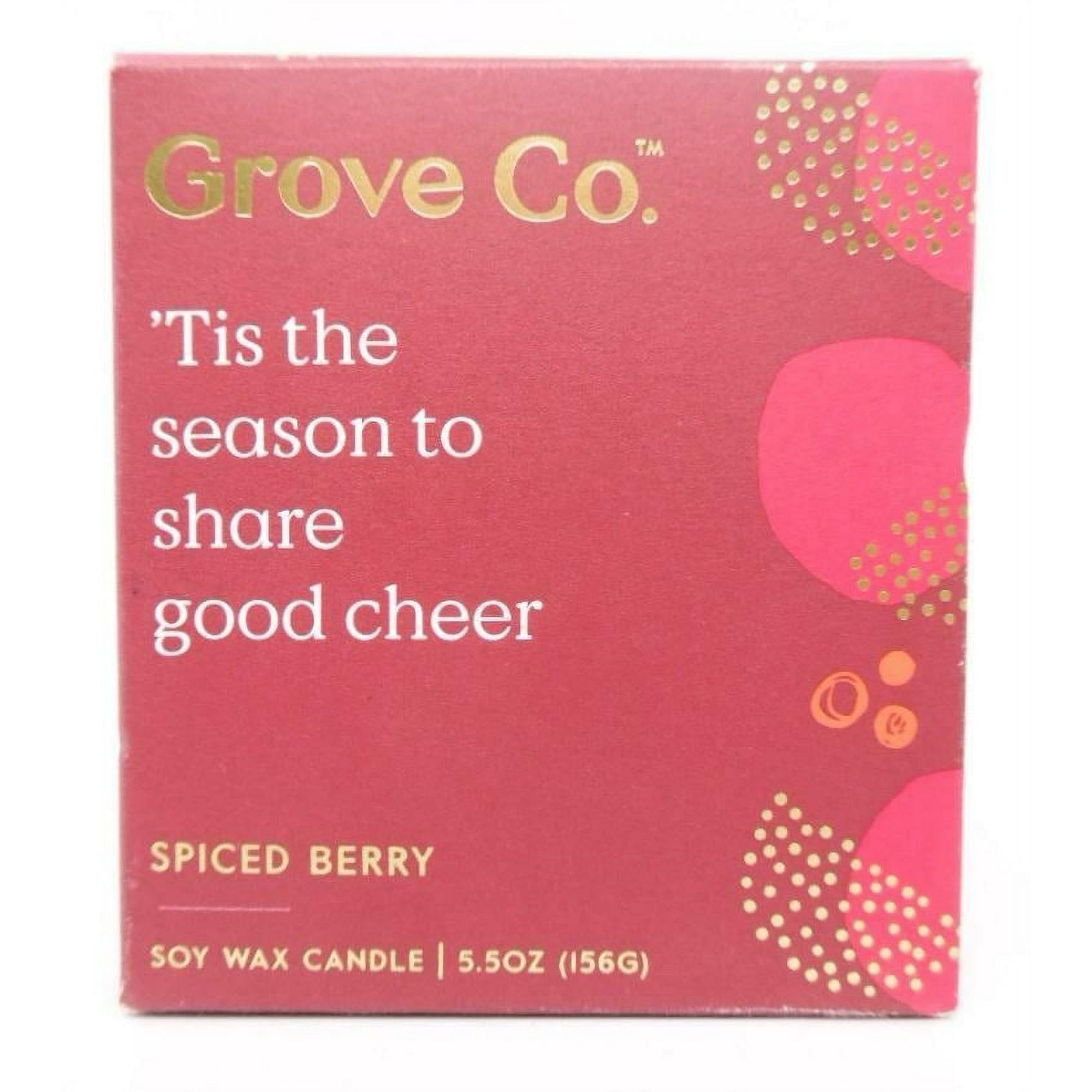 Grove Co. Sparks of Joy Holiday Soy Wax Candle - Spiced Berry - 5.5 oz. - SJB-DIAMOND ELITES