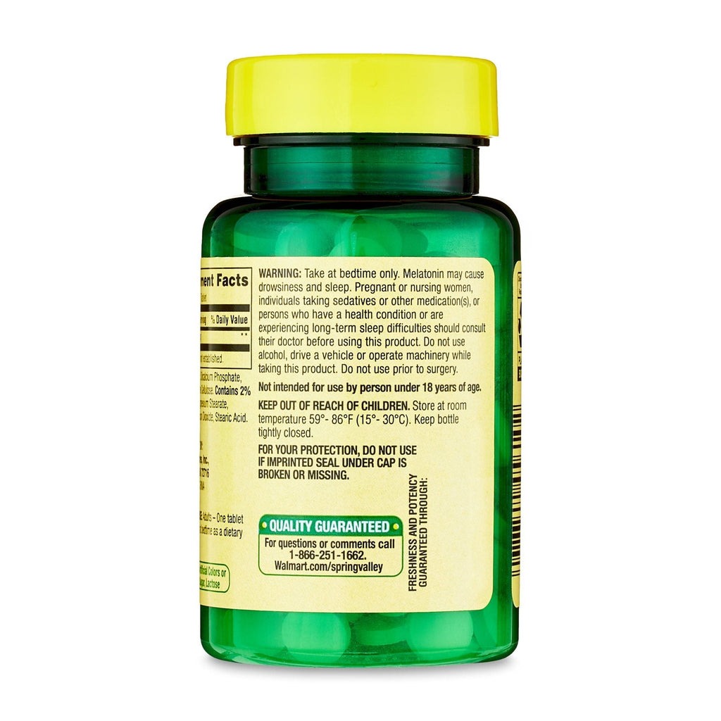 Spring Valley Melatonin Tablets Dietary Supplement; 1 mg; 120 Count EasyOptionXY LLC