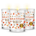 Magnificent 101 Long Lasting Set of 3 Gratitude Smudge Candles | 3.5 Oz Each - 42 Hour Burn |Soy Wax Candle for House Energy Cleansing, Meditation & Manifestation - SJB-DIAMOND ELITES