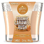Glade Candle Jar, Air Freshener, Cookie Caramel Rush, 3.4 Oz - SJB-DIAMOND ELITES