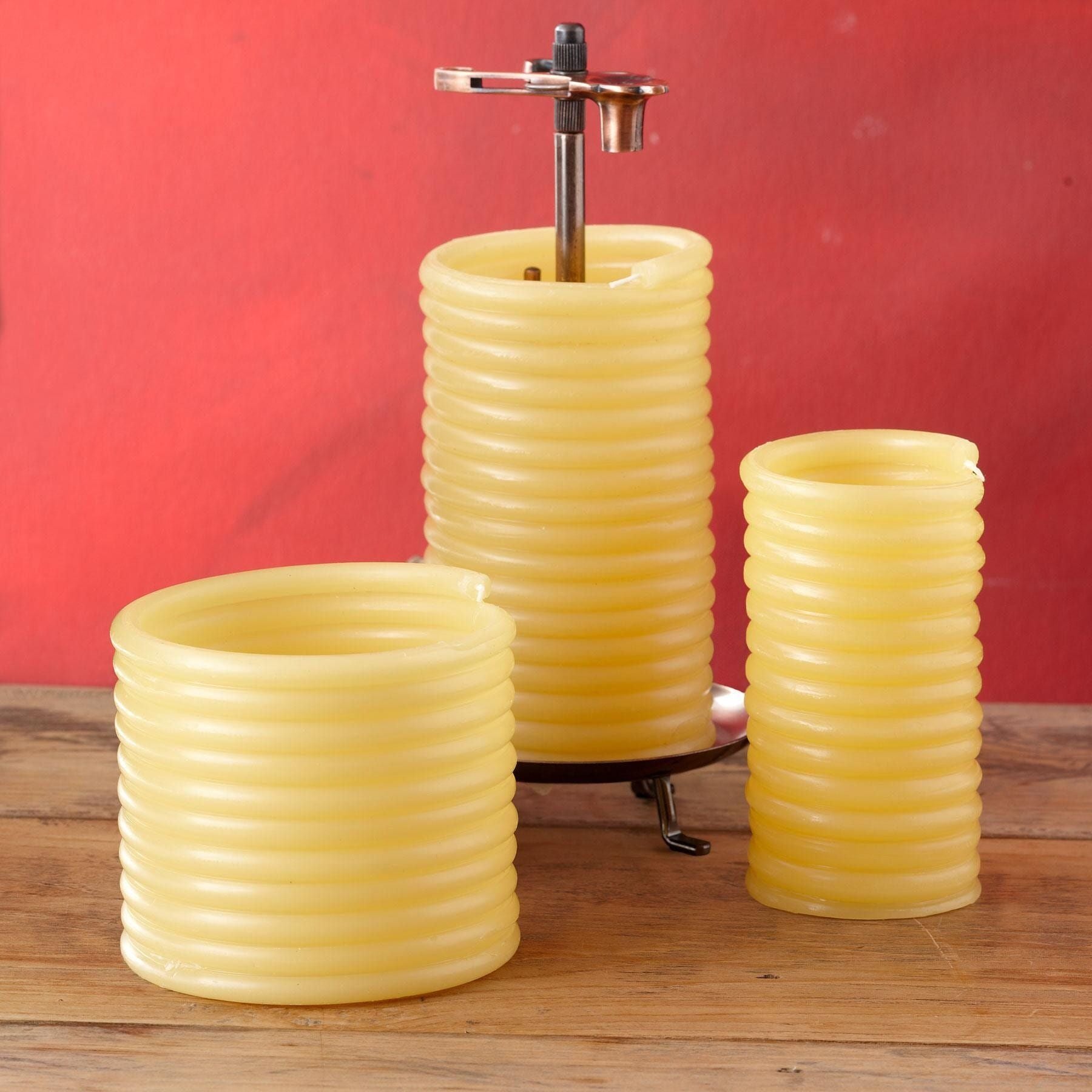 Eclipse - Candle by The Hour- 144-Hour 20561B Dreamy Stylish Beeswax Candle Coil - Beige Un-Scented - SJB-DIAMOND ELITES