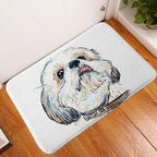 Pet dog flannel floor mat door mat printing foot mat anti-slip mat carpet Pi-Mart