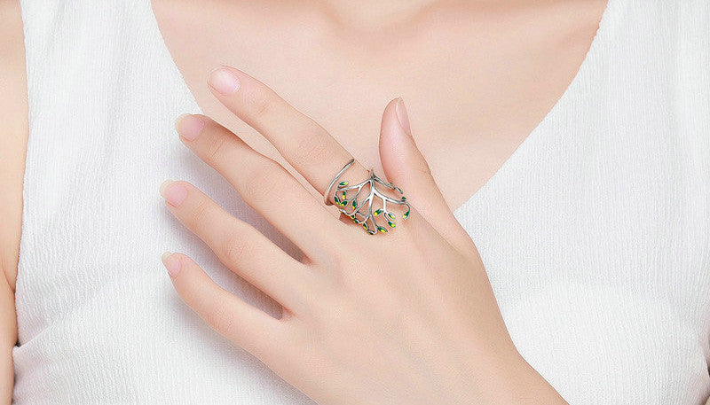 New Pattern Life Tree Ring S925 Silver Ring Pi-Mart