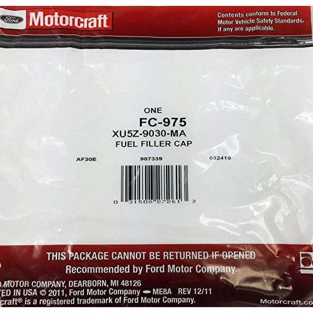 Motorcraft Fuel Tank Cap FC-975 Fits select: 1997-2009 FORD F150, 1997-2009 FORD F250 - SJB-DIAMOND ELITES
