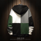 Fleece men's color block hoodie Pi-Mart