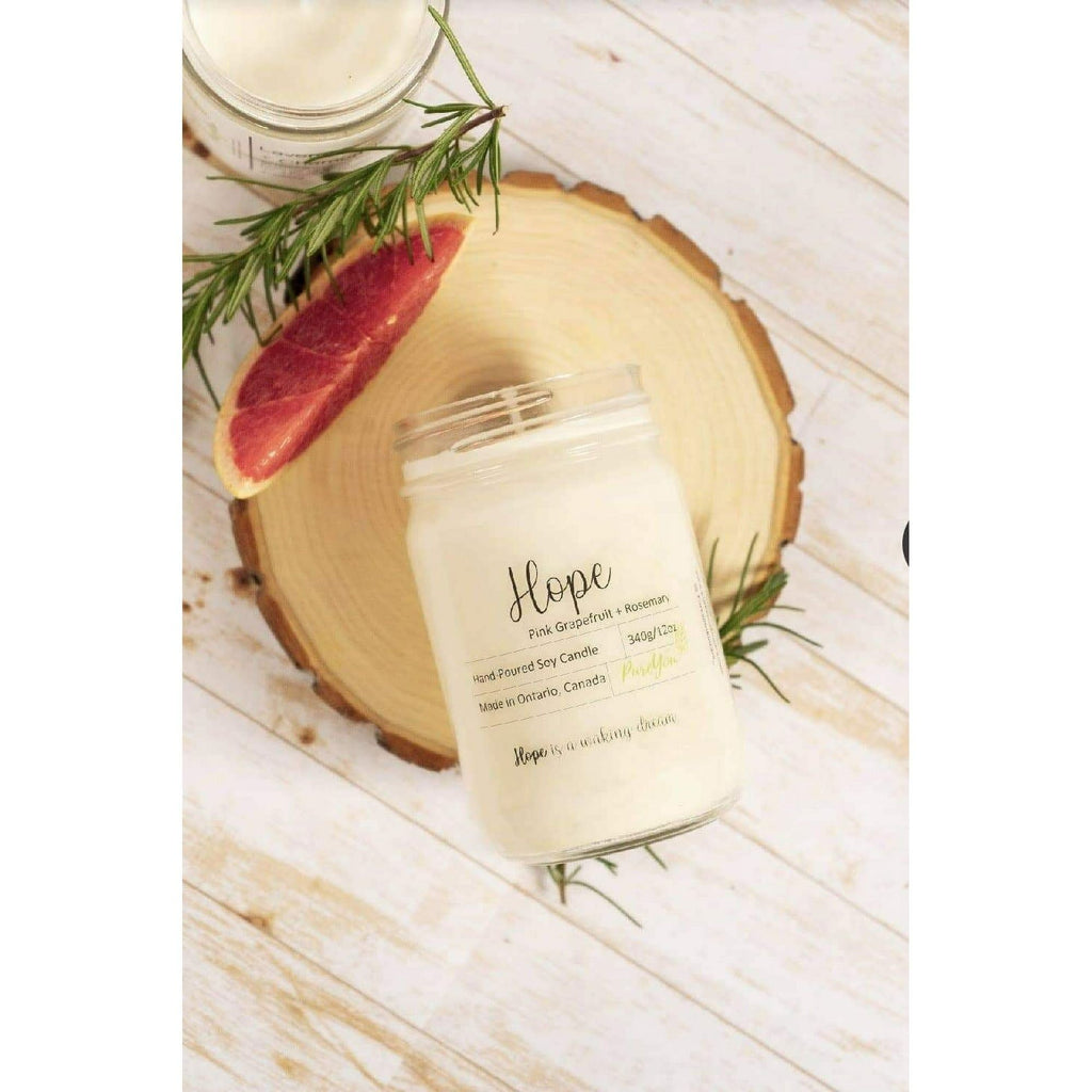 PureYou Handmade Scented Soy Wax Candle Fresh Pink Grapefruit and Rosemary - SJB-DIAMOND ELITES