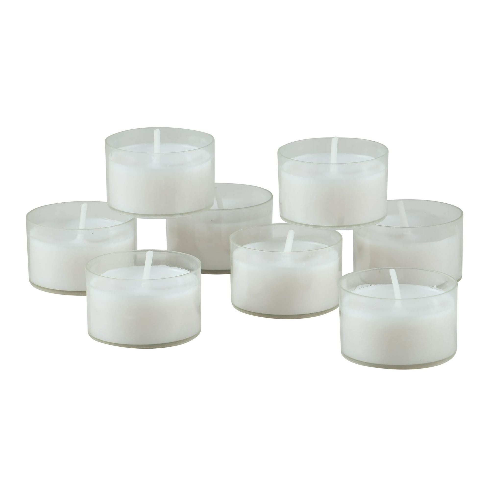 Stonebriar Unscented Long Burning Clear Cup Tealight Candles with 6-7 Hour Burn, 48 Pack, White - SJB-DIAMOND ELITES