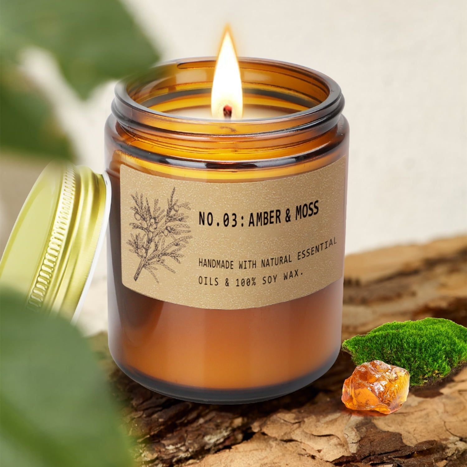 4 Pack Candles Gifts for Home Scented, Long Lasting Jar Soy Scented Candle Gifts, Soy Wax Aromatherapy Candles - Lavender, Amber & Moss, Sandalwood Rose, 28.4oz - SJB-DIAMOND ELITES