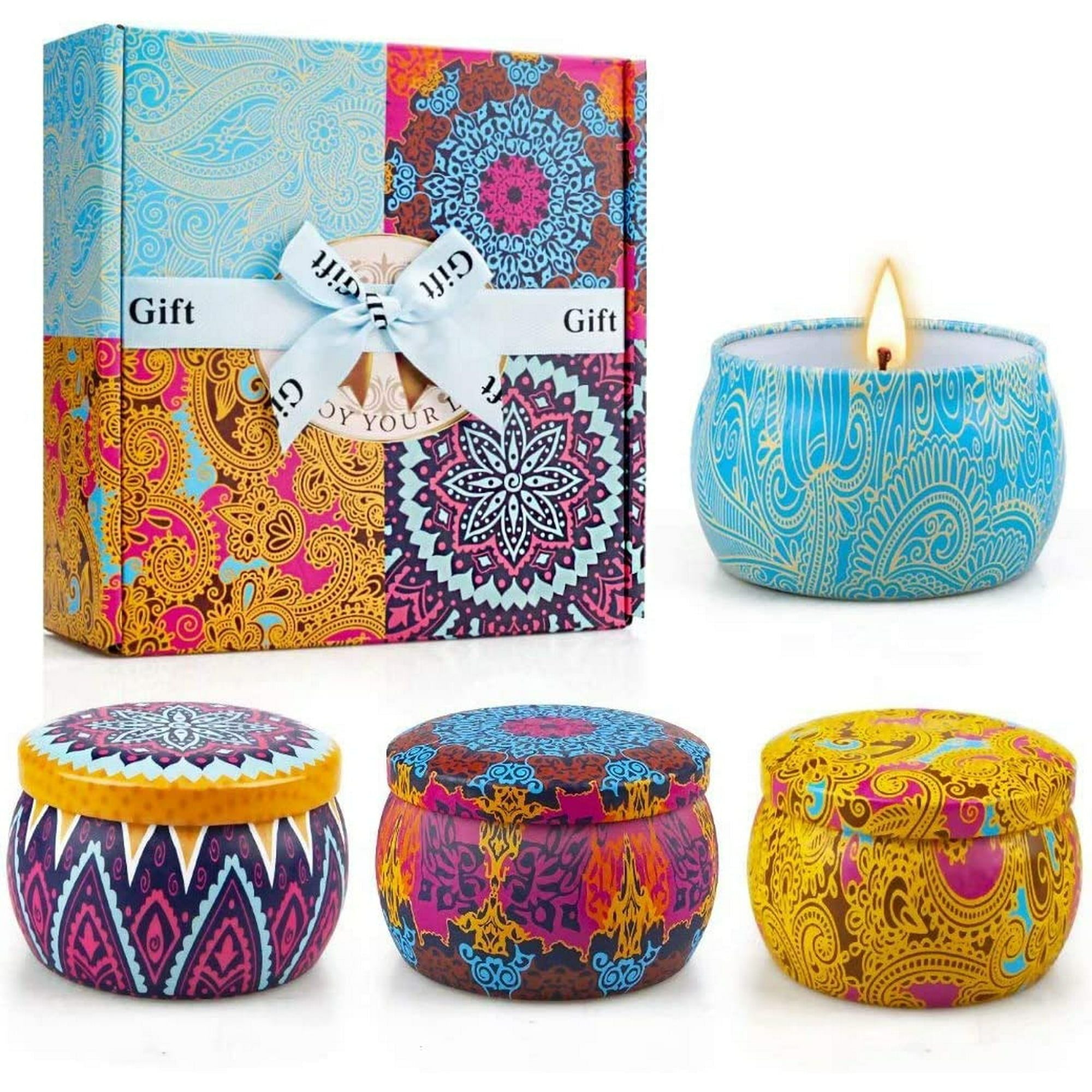 SONSIEN 4 Pack Scented Candles Gift Set, Soy Wax Aromatherapy Candle, Stress Relief Gifts, 17.6 oz - SJB-DIAMOND ELITES