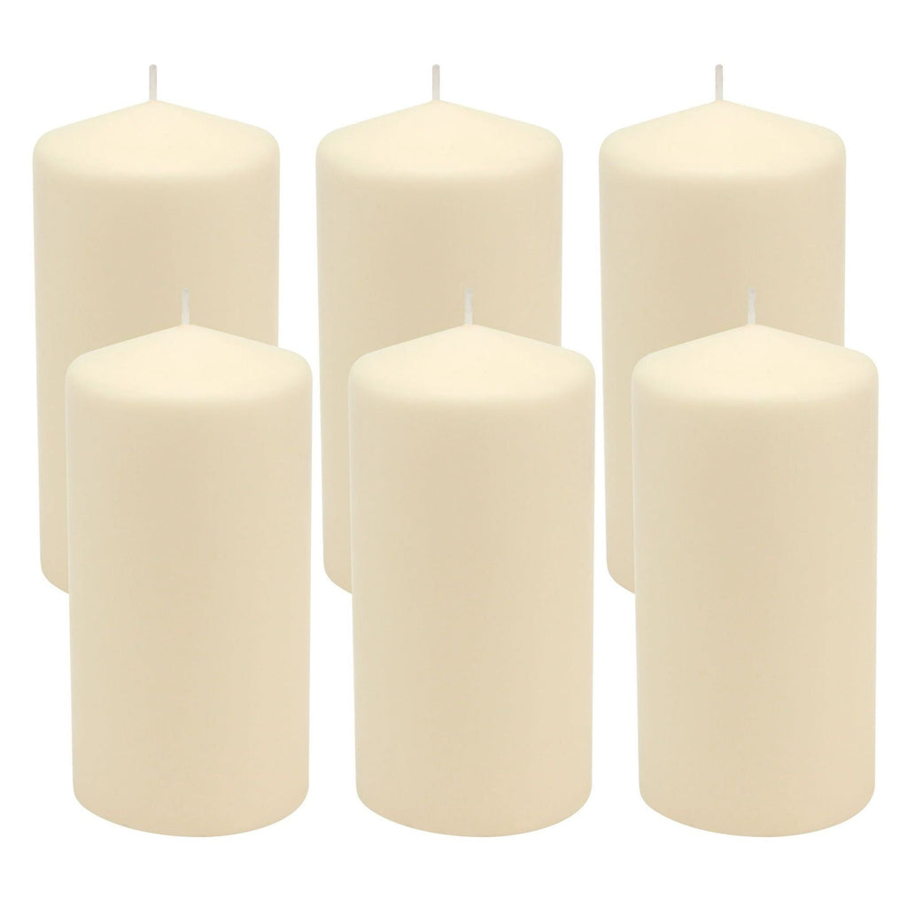 Stonebriar 3" x 6" Unscented 1-Wick Ivory Pillar Candles, 6 Pack - SJB-DIAMOND ELITES