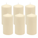 Stonebriar 3" x 6" Unscented 1-Wick Ivory Pillar Candles, 6 Pack - SJB-DIAMOND ELITES